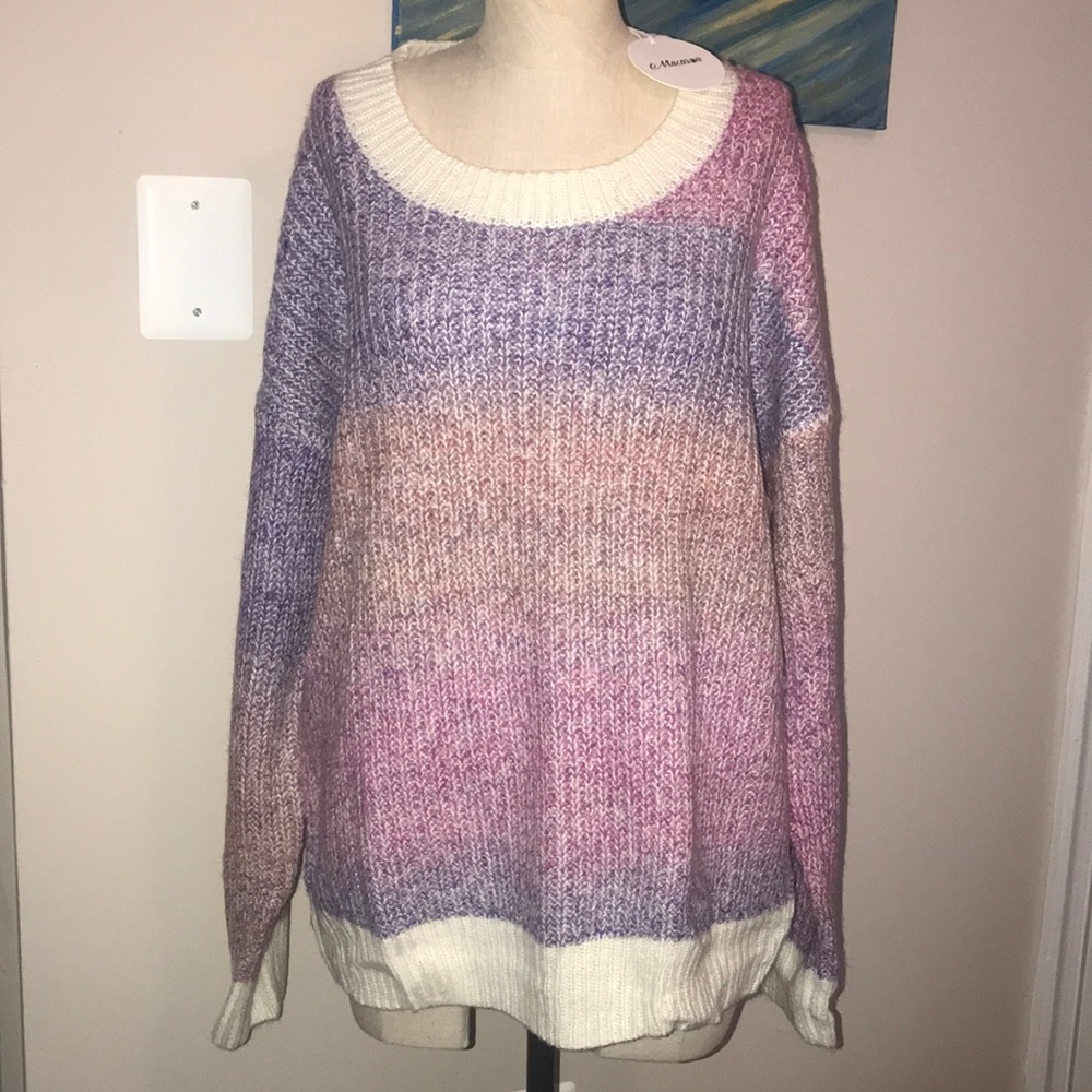 NWT Macaron Large purple/pink sweater